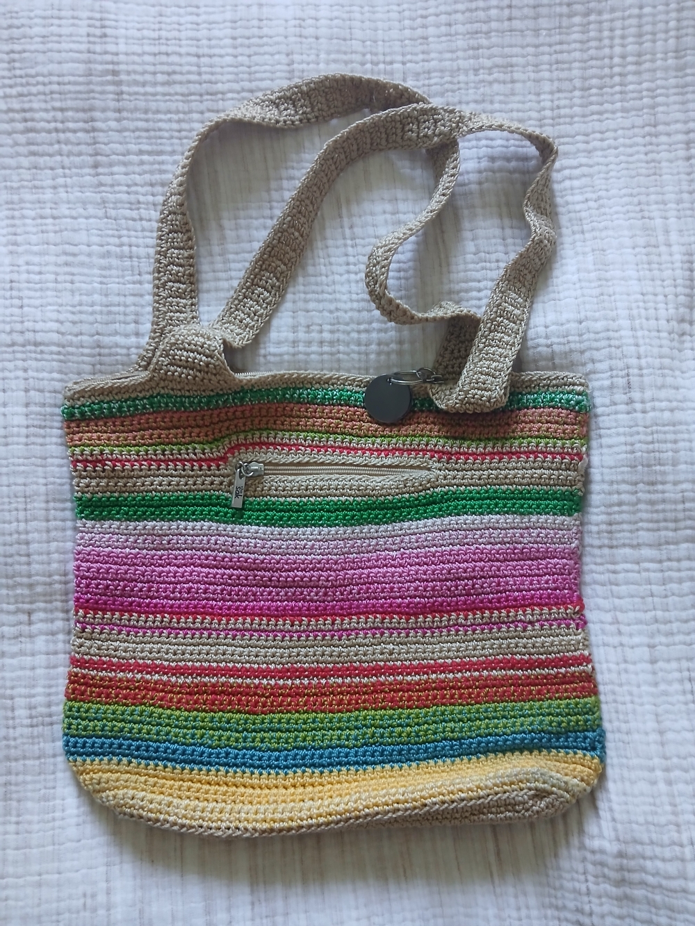 The Sak Rainbow Multicolored Crocheted Boho Purse/ Y2K